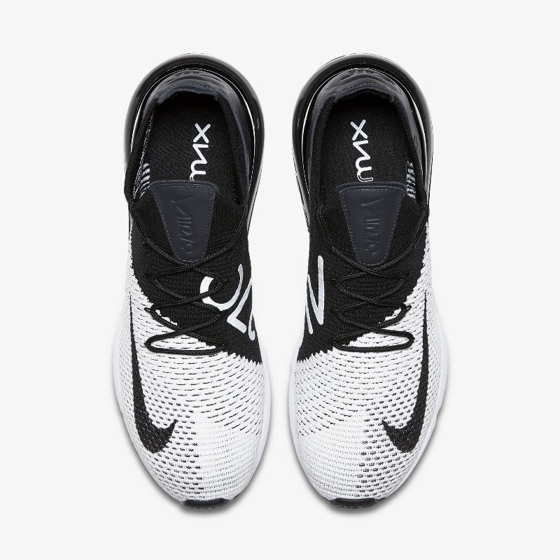 Nike air max 270 flyknit white/black/blue best sale